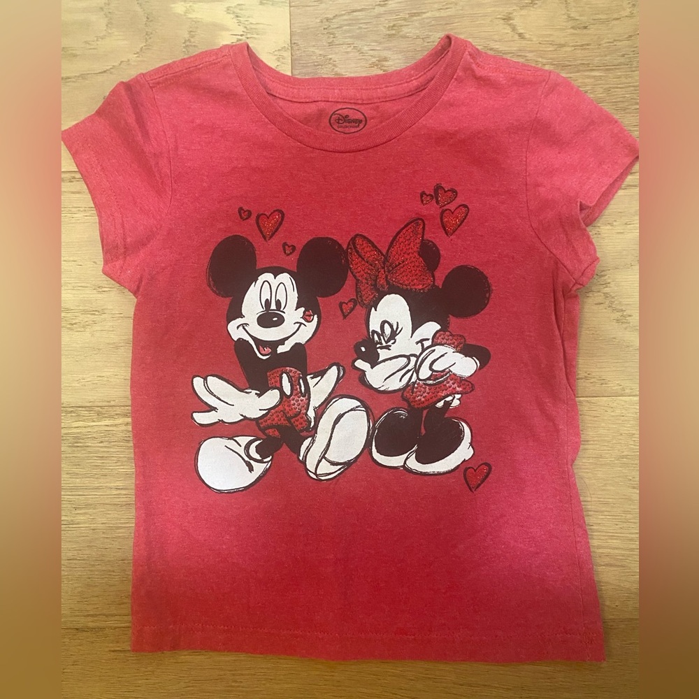 Disney Minnie & Mickey Mouse t shirt girls M VGUC